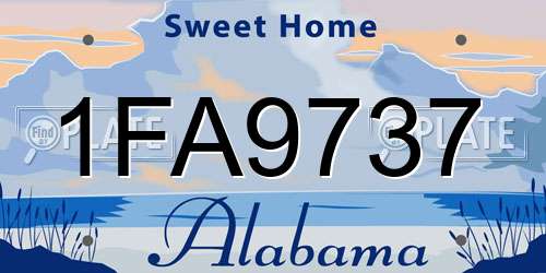 1FA9737 Alabama License Plate