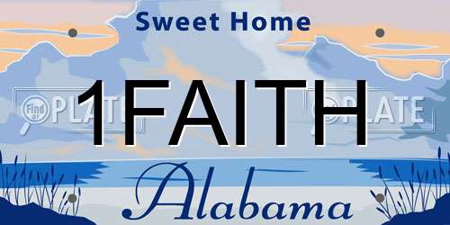 1FAITH Alabama License Plate