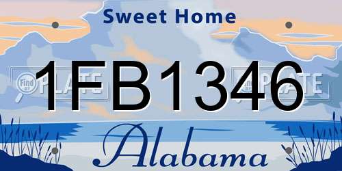 1FB1346 Alabama License Plate