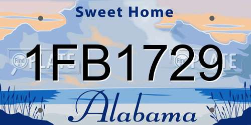 1FB1729 Alabama License Plate
