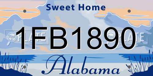 1FB1890 Alabama License Plate