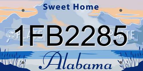1FB2285 Alabama License Plate