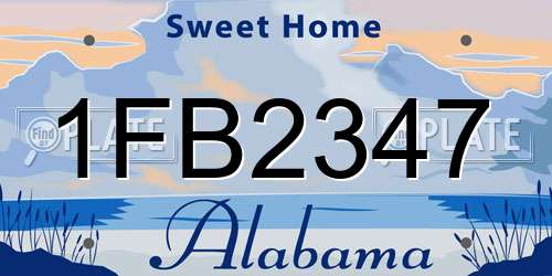 1FB2347 Alabama License Plate
