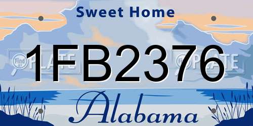 1FB2376 Alabama License Plate