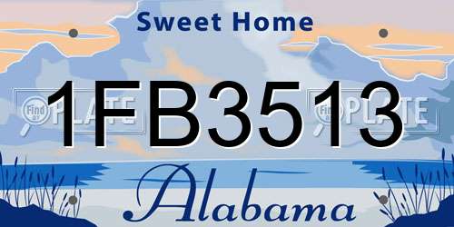 1FB3513 Alabama License Plate