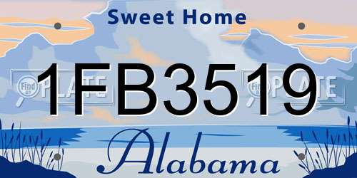 1FB3519 Alabama License Plate