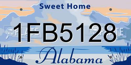 1FB5128 Alabama License Plate