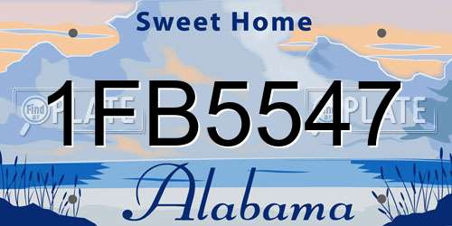 1FB5547 Alabama License Plate