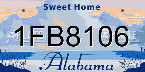 1FB8106 Alabama License Plate