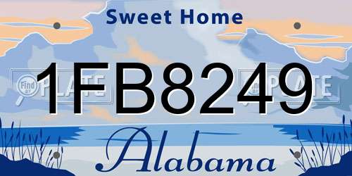 1FB8249 Alabama License Plate