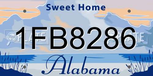 1FB8286 Alabama License Plate