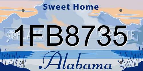 1FB8735 Alabama License Plate