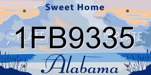 1FB9335 Alabama License Plate