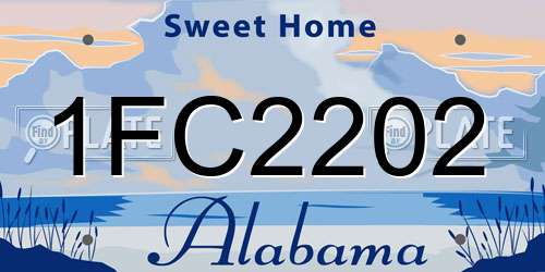 1FC2202 Alabama License Plate