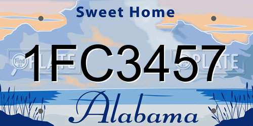 1FC3457 Alabama License Plate