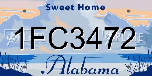 1FC3472 Alabama License Plate