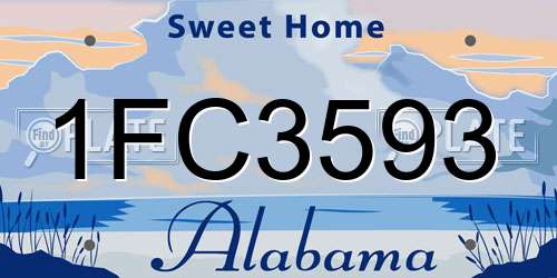 1FC3593 Alabama License Plate