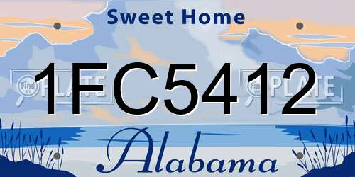 1FC5412 Alabama License Plate