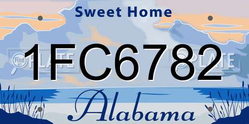1FC6782 Alabama License Plate