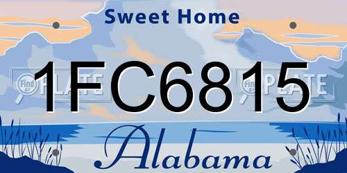 1FC6815 Alabama License Plate