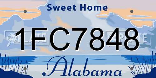 1FC7848 Alabama License Plate