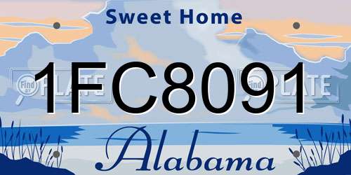 1FC8091 Alabama License Plate