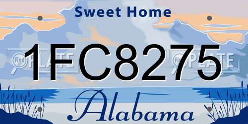 1FC8275 Alabama License Plate