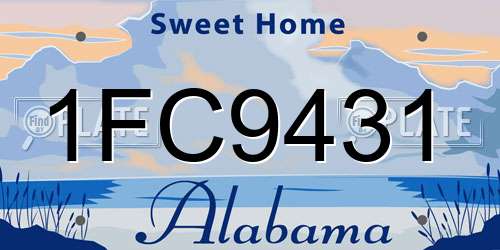 1FC9431 Alabama License Plate