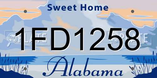 1FD1258 Alabama License Plate