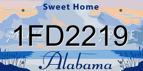 1FD2219 Alabama License Plate