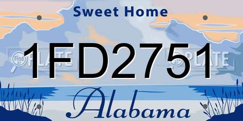1FD2751 Alabama License Plate