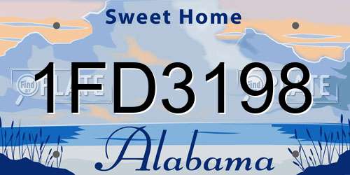 1FD3198 Alabama License Plate
