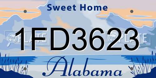 1FD3623 Alabama License Plate