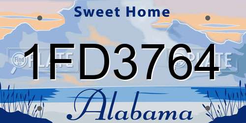 1FD3764 Alabama License Plate