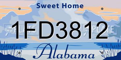 1FD3812 Alabama License Plate