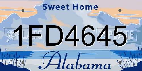 1FD4645 Alabama License Plate