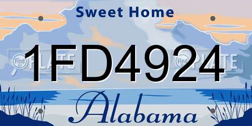 1FD4924 Alabama License Plate