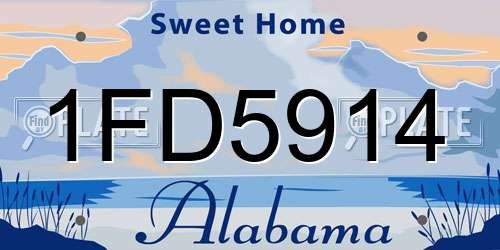 1FD5914 Alabama License Plate