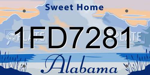 1FD7281 Alabama License Plate