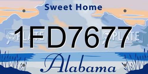 1FD7677 Alabama License Plate