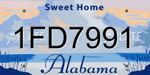1FD7991 Alabama License Plate