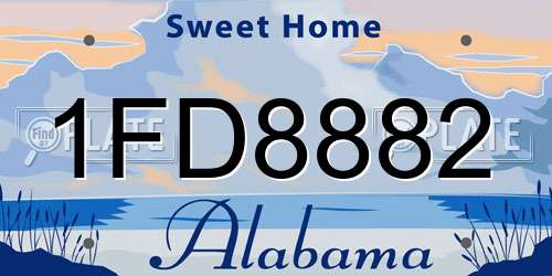 1FD8882 Alabama License Plate