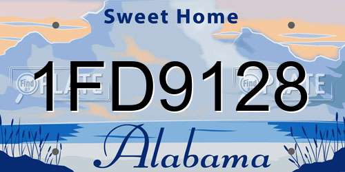 1FD9128 Alabama License Plate
