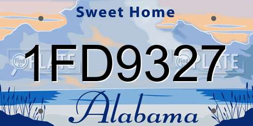 1FD9327 Alabama License Plate