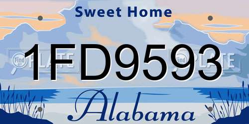 1FD9593 Alabama License Plate