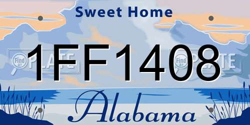 1FF1408 Alabama License Plate