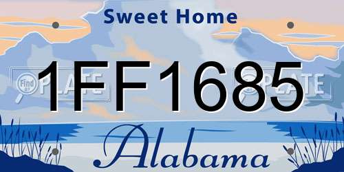 1FF1685 Alabama License Plate
