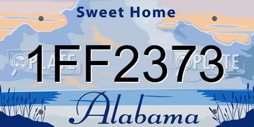 1FF2373 Alabama License Plate