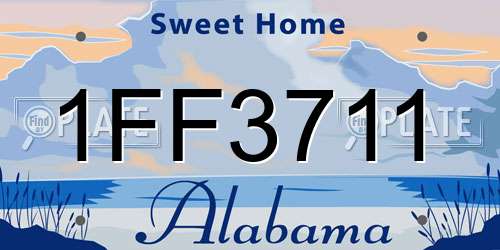 1FF3711 Alabama License Plate
