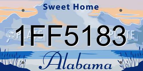 1FF5183 Alabama License Plate